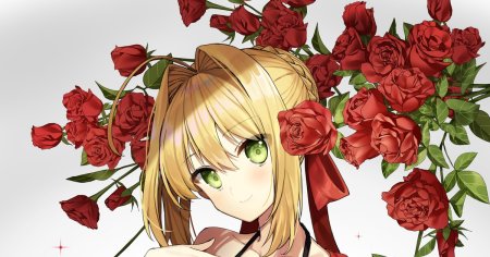 Красные розы аниме