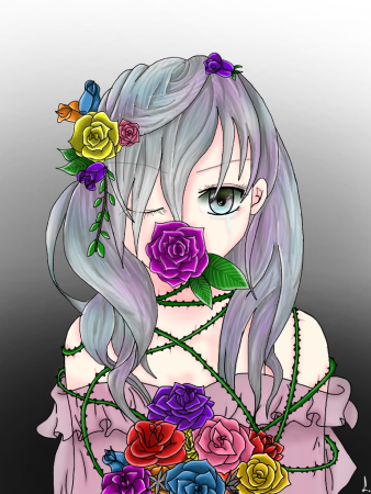 Цветы в стиле аниме