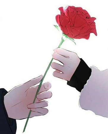 Аниме с розой в руках