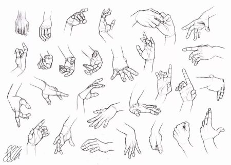 Рука нарисованная анимешная парня