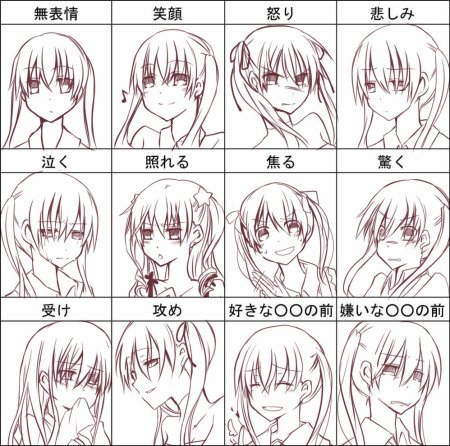 Аниме эмоции для рисования