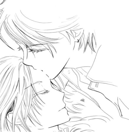 Раскраски аниме поцелуи