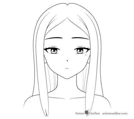 Рисунки лица легкие аниме