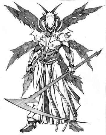 Аниме воин для раскрашивания