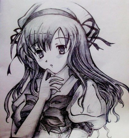 Аниме девушки карандашом