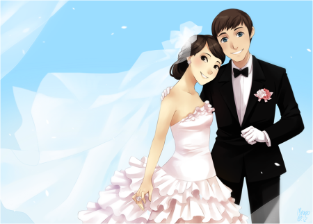 Жених и невеста арт