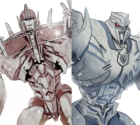 Трансформеры Прайм Оптимус и Мегатрон