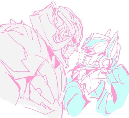 Трансформеры Оптимус и Мегатрон любовь