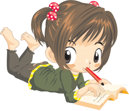 Мультяшка девочка ученик