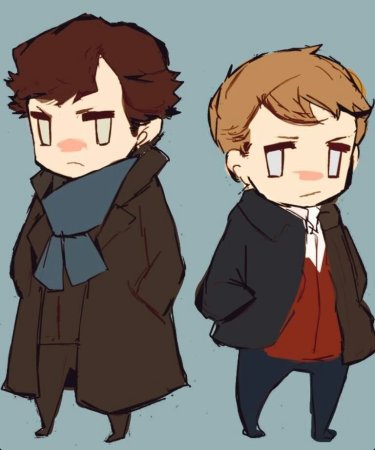 Шерлок Холмс и доктор Ватсон Чиби аниме