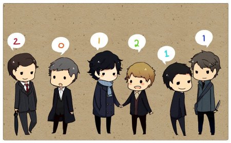 Чиби Шерлок Джон и Мориарти