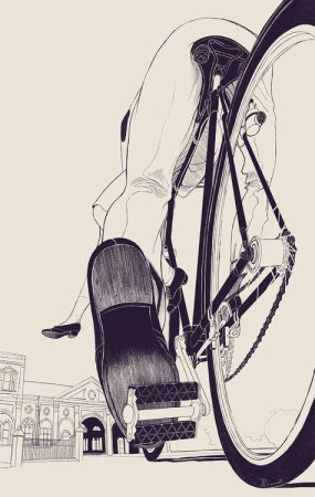 Человек на велосипеде арт