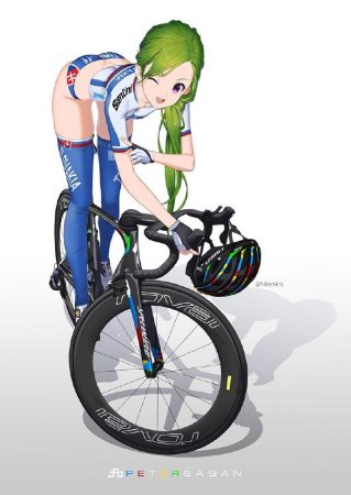 Аниме девушка на велосипеде