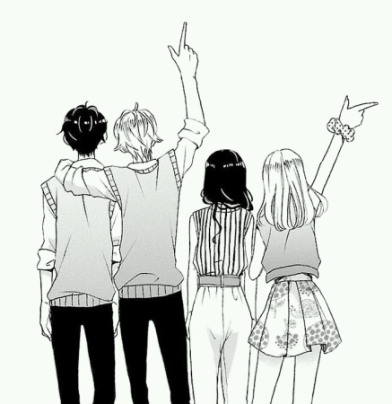 Аниме друзья чб