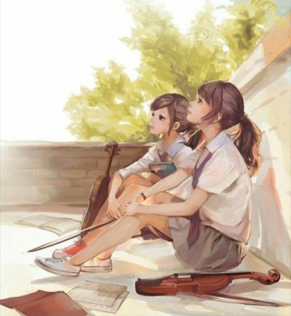 Две девушки аниме Дружба