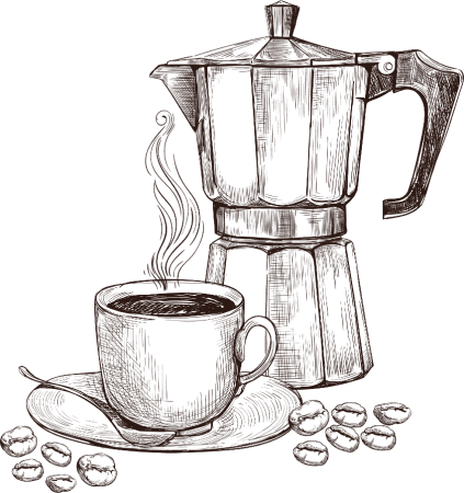 Кофейник карандашом