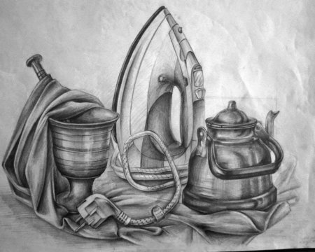 Бытовой натюрморт карандашом