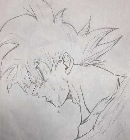 Гоку лицо карандашом