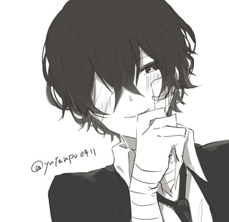 Дадзай Осаму черно белый