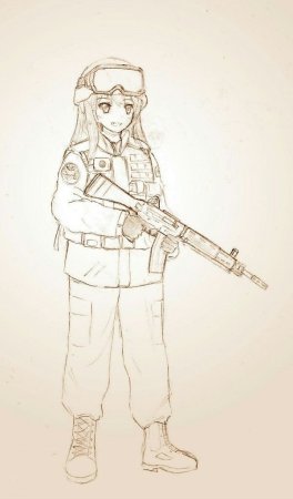 Аниме военных карандашом