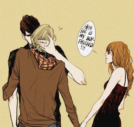 Аниме парень ревнует