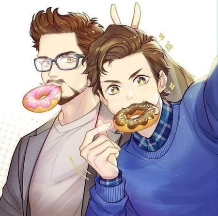 Тони Старк и Питер Паркер арт