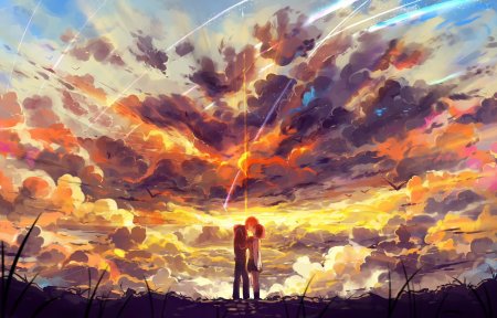 Аниме Kimi no na WA закат