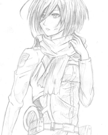 Скетчи атака титанов Микаса