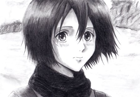 Микаса Аккерман для срисовки