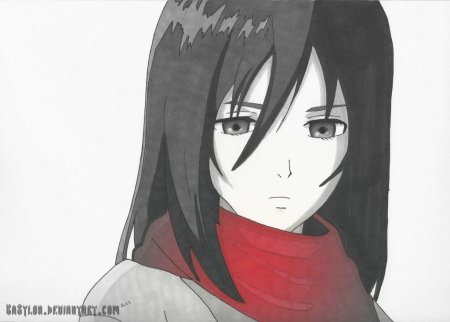 Микаса Аккерман карандашом