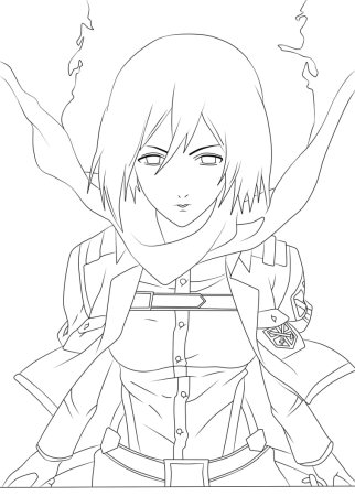 Атака титанов Микаса для срисовки