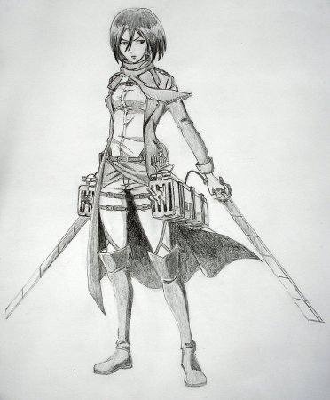 Микаса Аккерман рисовка аниме атака титанов