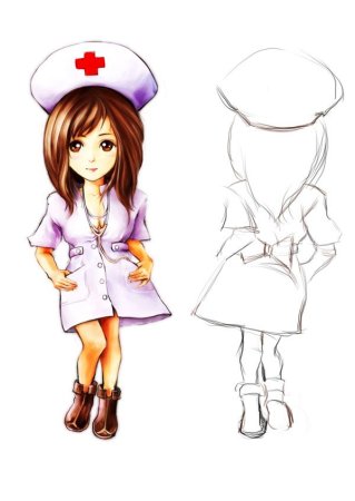 Аниме медсестра с белыми волосами