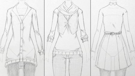 Аниме одежда для срисовки карандашом