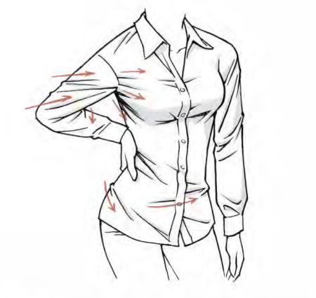 Складки на рубашке референс