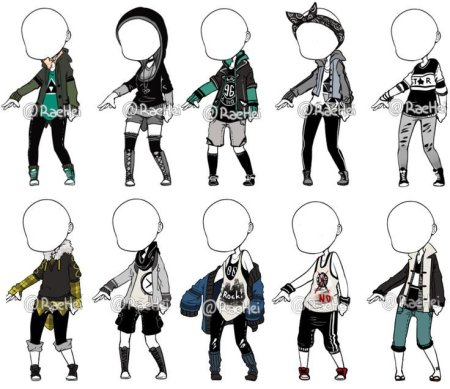 Аниме аутфиты референс