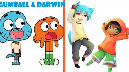 Гамбол и Дарвин во весь рост
