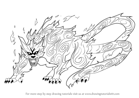 Наруто с 9 хвостами раскраска