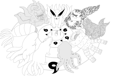 Раскраски хвостатых из Наруто