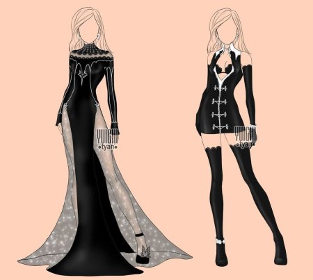 Платья референс Готика аниме