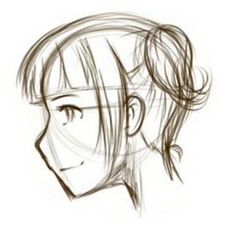 Аниме лицо вид сбоку