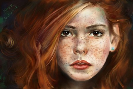 Портрет рыжей девушки