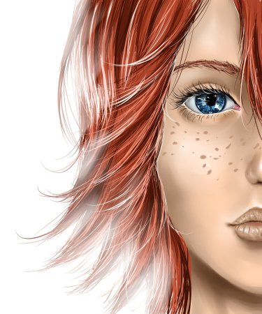 Девушка с веснушками арт