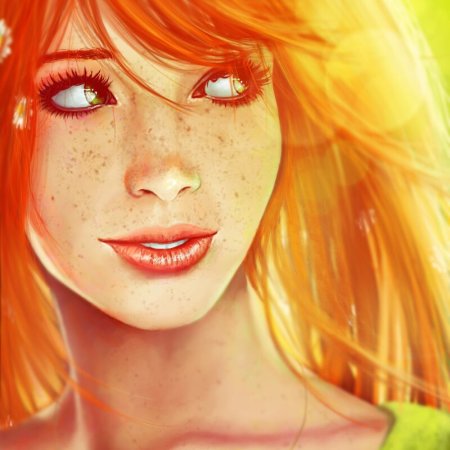 Девушка с веснушками арт