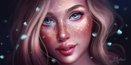 Блики на лице арт