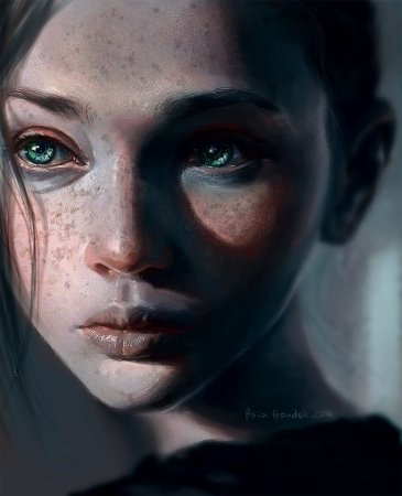 Арты девушек с веснушками