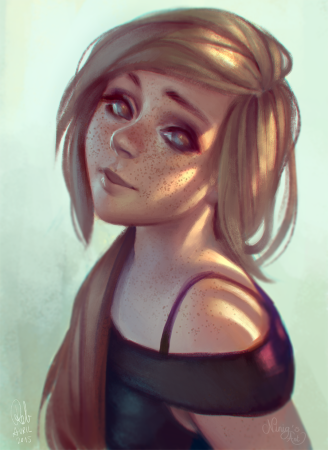 Аниме девушка с веснушками