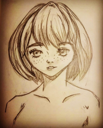Девочка с веснушками рисунок