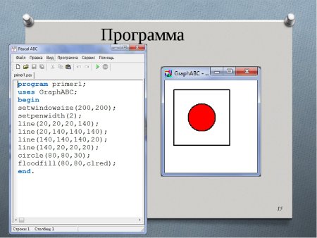 Программа на Паскаль рисунок