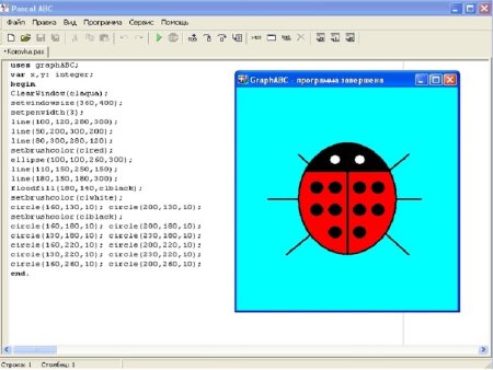 Готовые рисунки в программе Pascal ABC